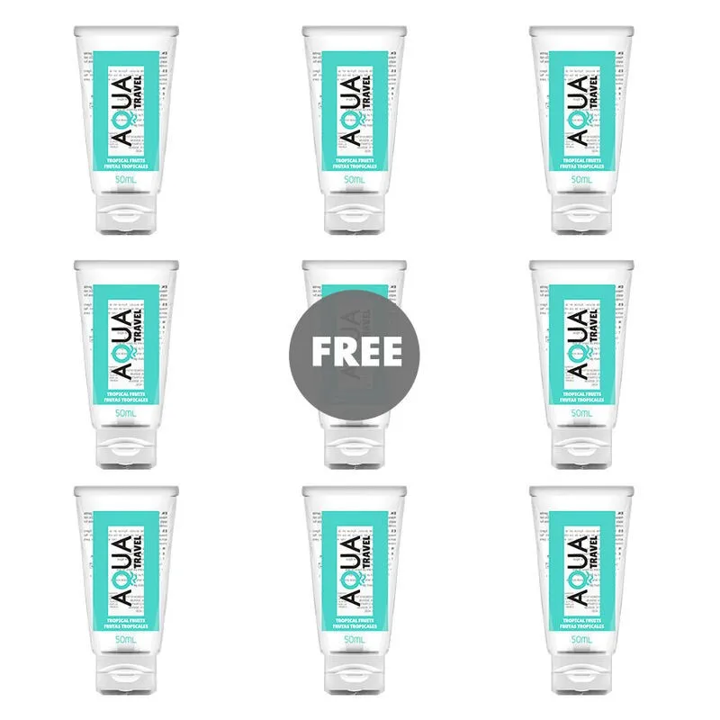 Wasserbasiertes Gleitmittel mit Tropischem Fruchtgeschmack - 50 ml 8+1 Kostenlos von Aqua Travel | Fesselliebe.de