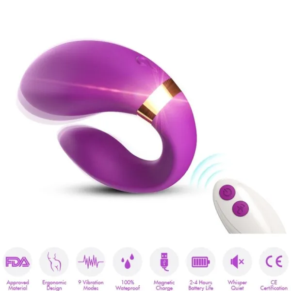 Crescent Vibrator für Paare, mit Fernbedienung, Lila von Armony For Couples | Fesselliebe.de