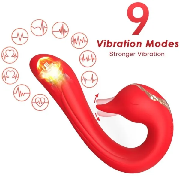Delfin Vibrator Multiposition & Wärmeeffekt Rot von Armony Vibrators | Fesselliebe.de