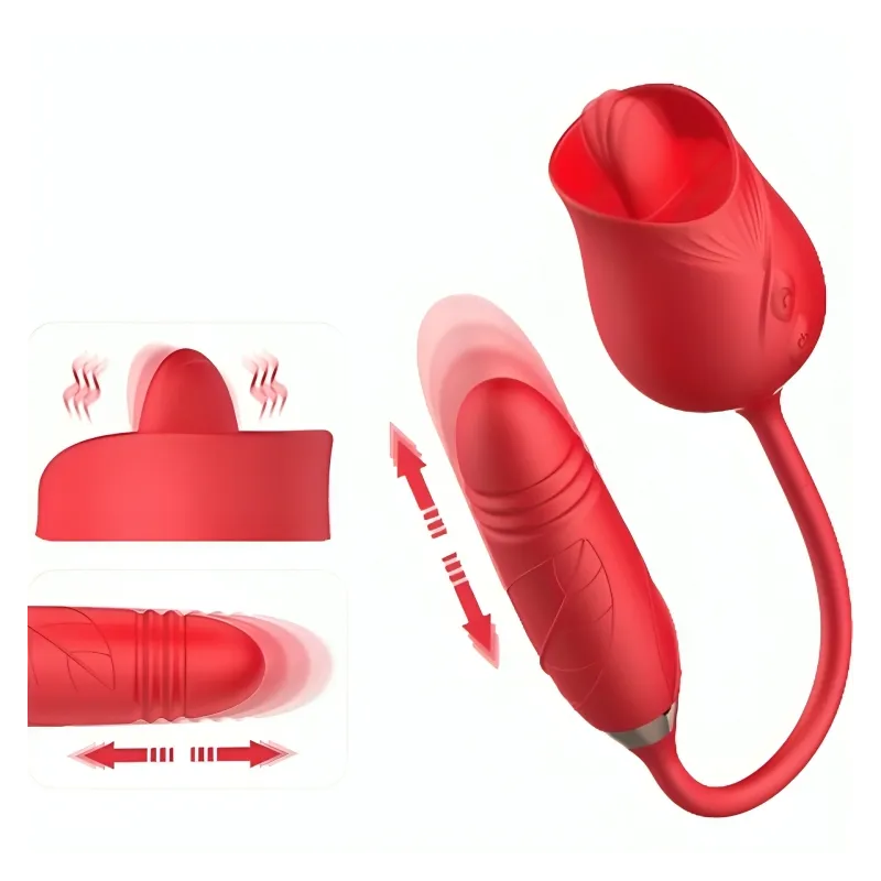 Delight Blumenvibrator & Stoßung mit Roter Zunge von Armony Stimulators | Fesselliebe.de