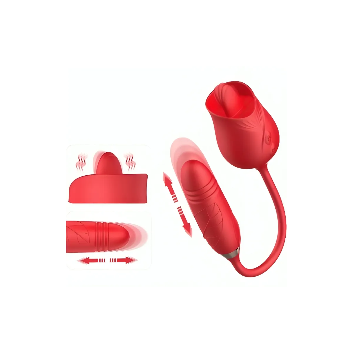 Delight Blumenvibrator & Stoßung mit Roter Zunge von Armony Stimulators | Fesselliebe.de