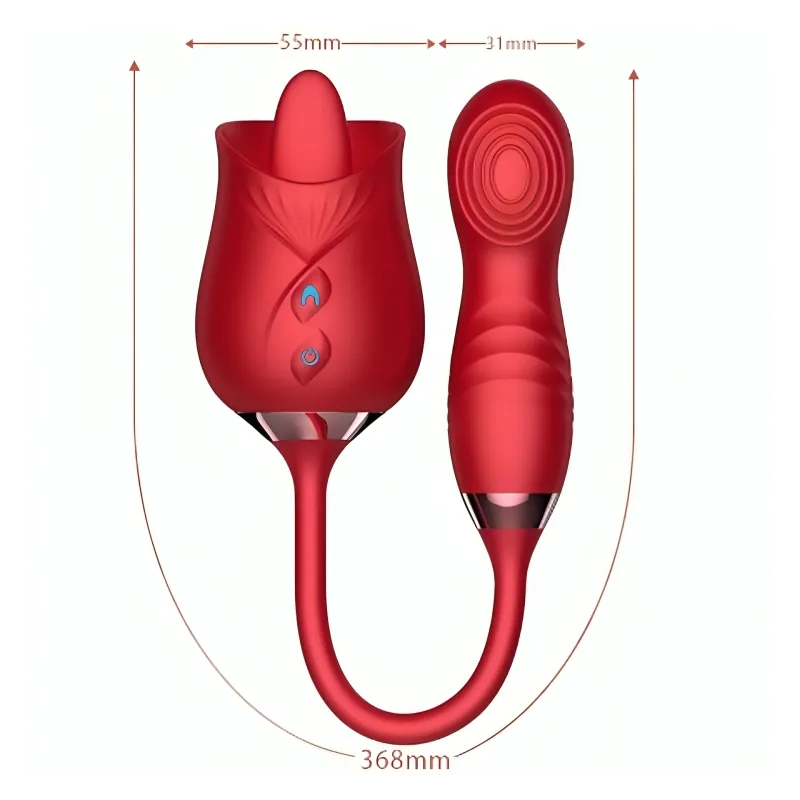 Delight Flower Vibrator & Bumping mit Roter Zunge von Armony Stimulators | Fesselliebe.de