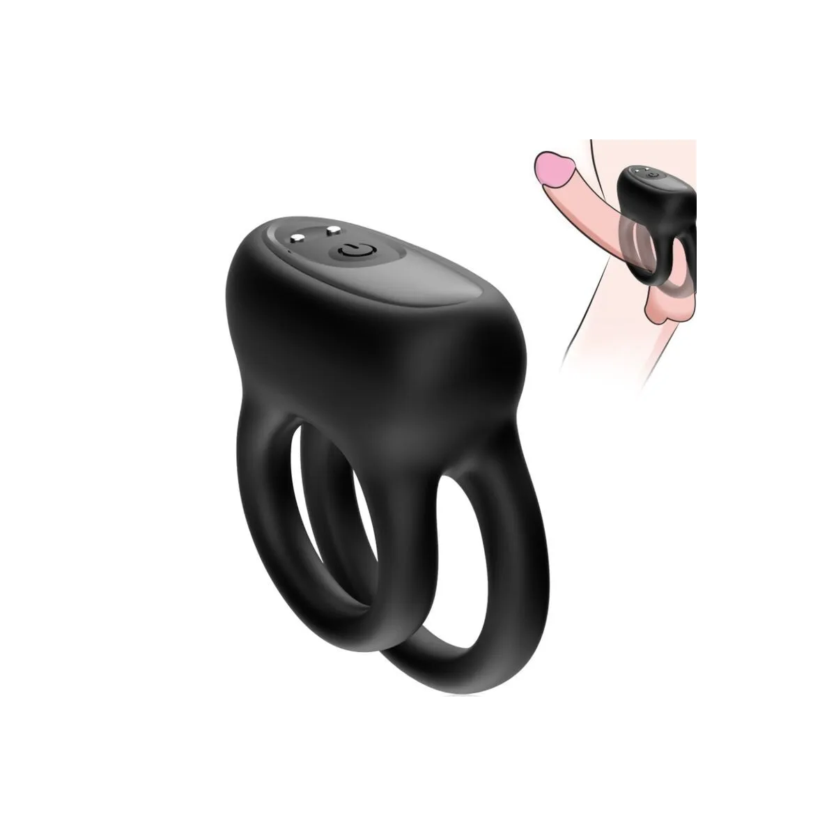 Doppelringvibrator Schwarz von Armony For Him | Fesselliebe.de
