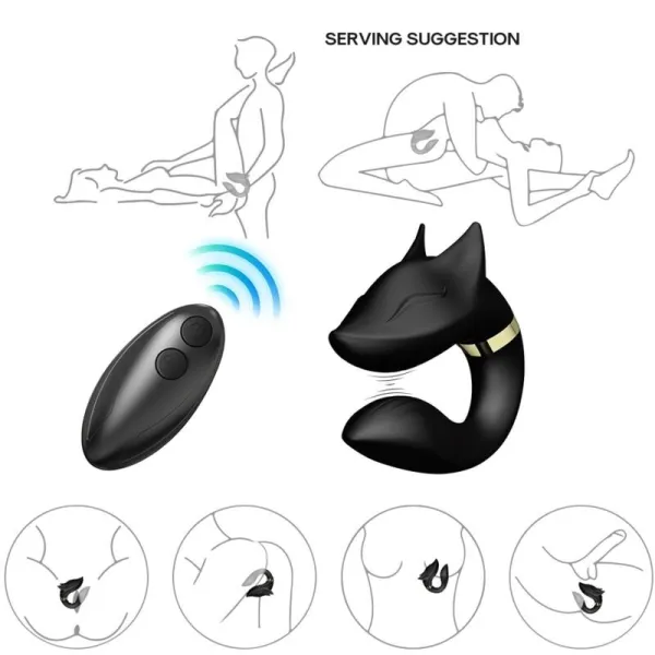 Fox Vibrator für Paare mit Fernbedienung Schwarz von Armony For Couples | Fesselliebe.de