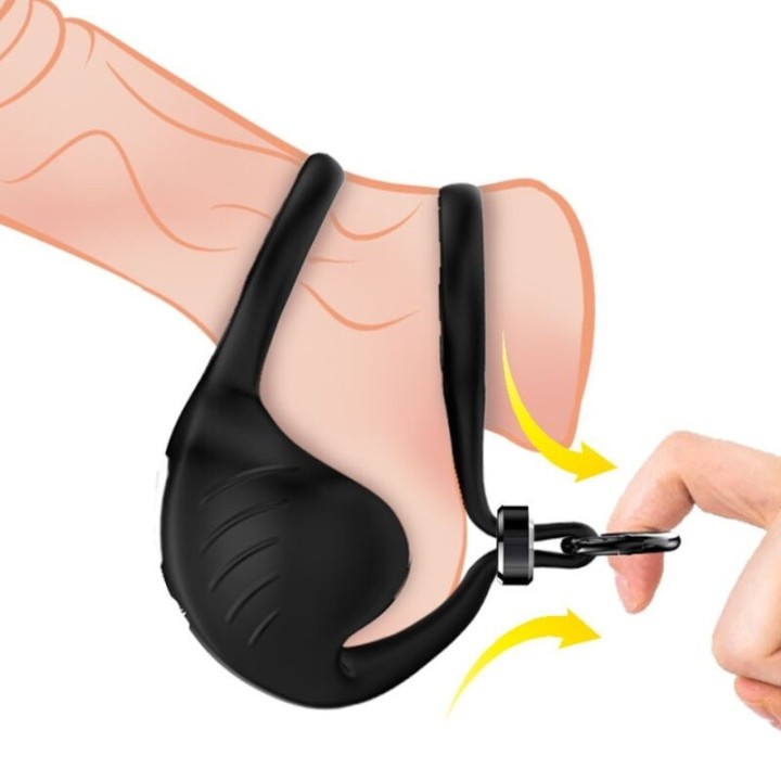Manta Scrotum Vibrator Ring Schwarz von Armony For Him | Fesselliebe.de
