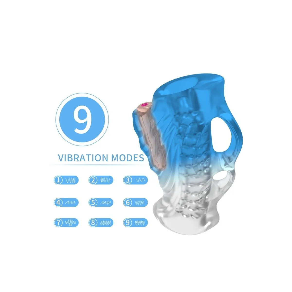 Masturbator Finger & Vibrator Blauer Gradient von Armony For Him | Fesselliebe.de