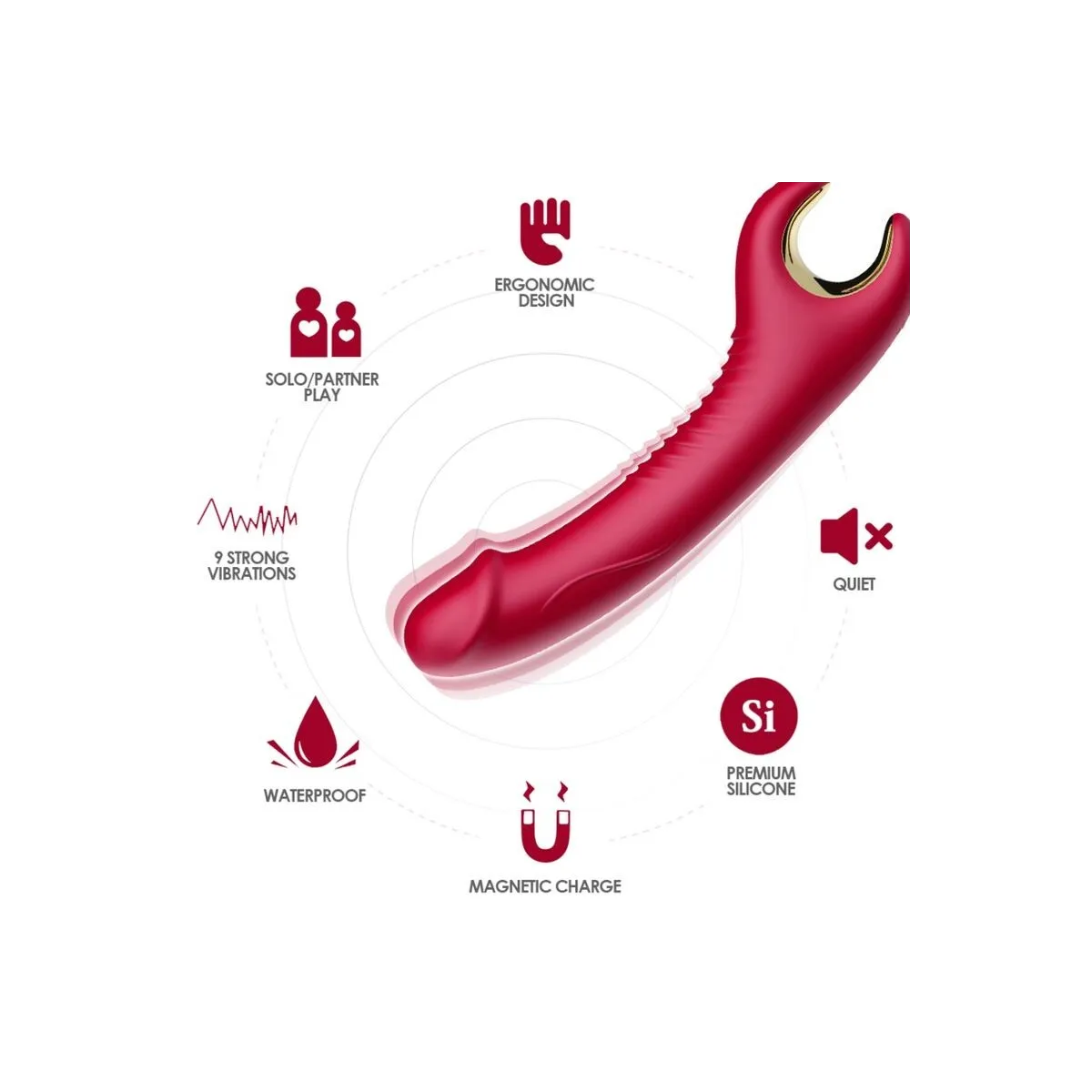 Prince Dildo Vibrator & Rotator Rot von Armony Vibrators | Fesselliebe.de