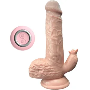 Realistischer Vibrator & Stoßdildo mit Zungenstimulator 19 cm von Armony Vibrators | Fesselliebe.de