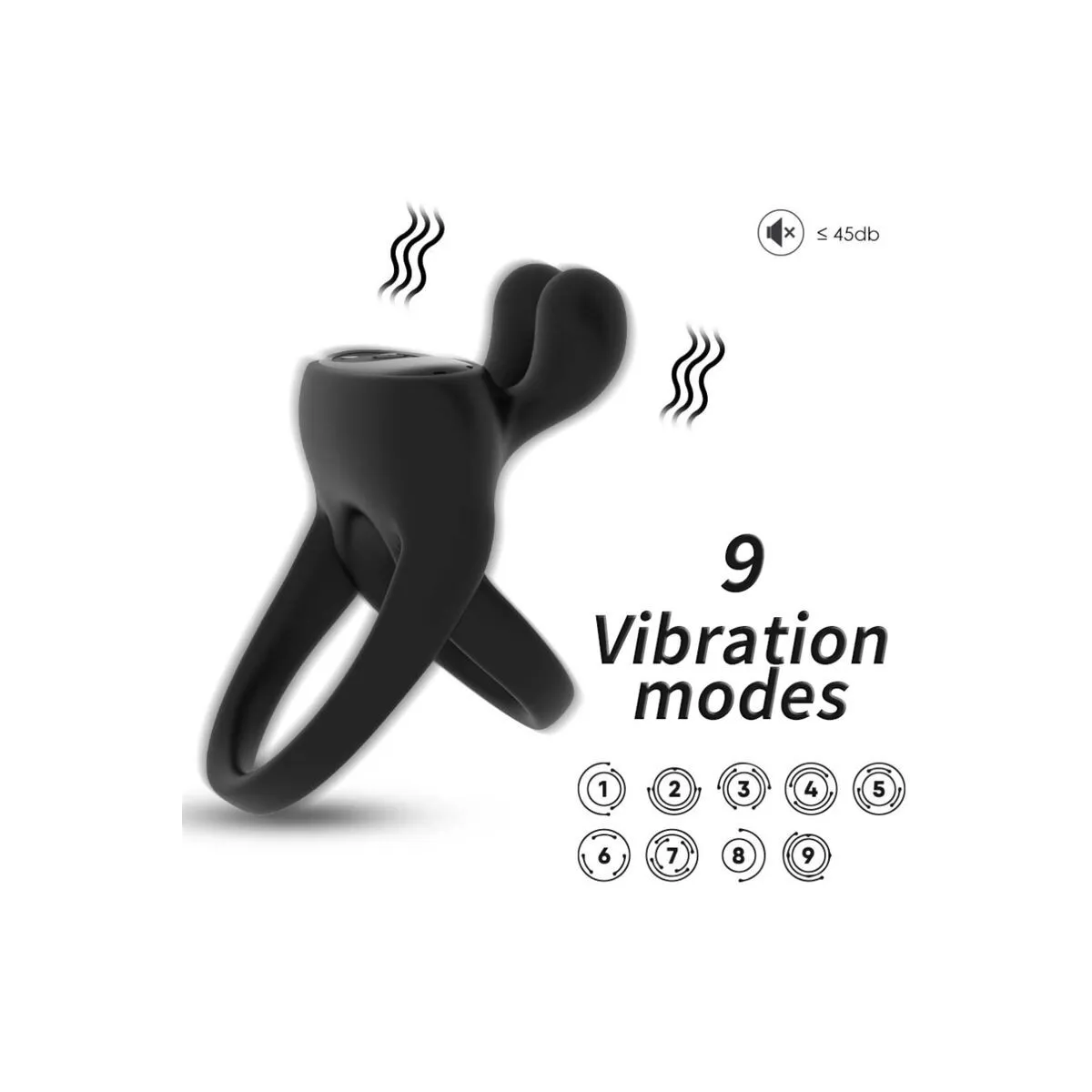 Ringvibrator Rabbit Schwarz von Armony For Him | Fesselliebe.de