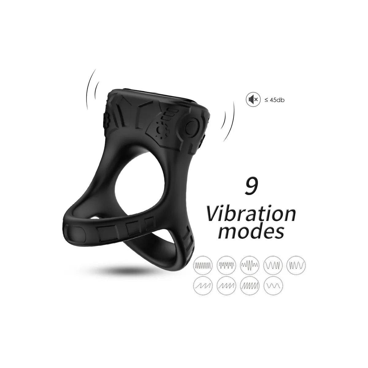 Ringvibrator & Multiposition Schwarz von Armony For Him | Fesselliebe.de