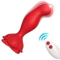 Rosa Vibrator & Analplug mit Fernbedienung Rot von Armony Anal