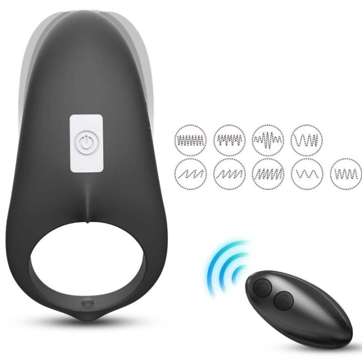 Shark Vibratorring für Paare mit Fernbedienung Schwarz von Armony For Him | Fesselliebe.de