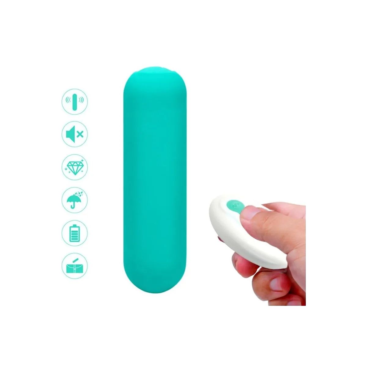 Splash Joie Vibrator Bullet Silikon mit Fernbedienung 10 Vibrationen 75 X 19 cm Grün von Armony Stimulators | Fesselliebe.de