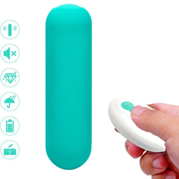 Splash Joie Vibrator Bullet Silikon mit Fernbedienung 10 Vibrationen 75 X 19 cm Grün von Armony Stimulators | Fesselliebe.de