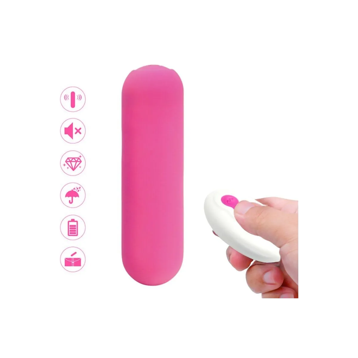 Splash Joie Vibrator Bullet Silikon mit Fernbedienung 10 Vibrationen 75 X 19 cm Rosa von Armony Stimulators | Fesselliebe.de