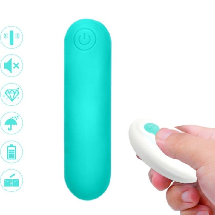 Splash Joline Vibrator Bullet Silikon mit Fernbedienung 10 Vibrationen 65 X 15 cm Grün von Armony Stimulators | Fesselliebe.de