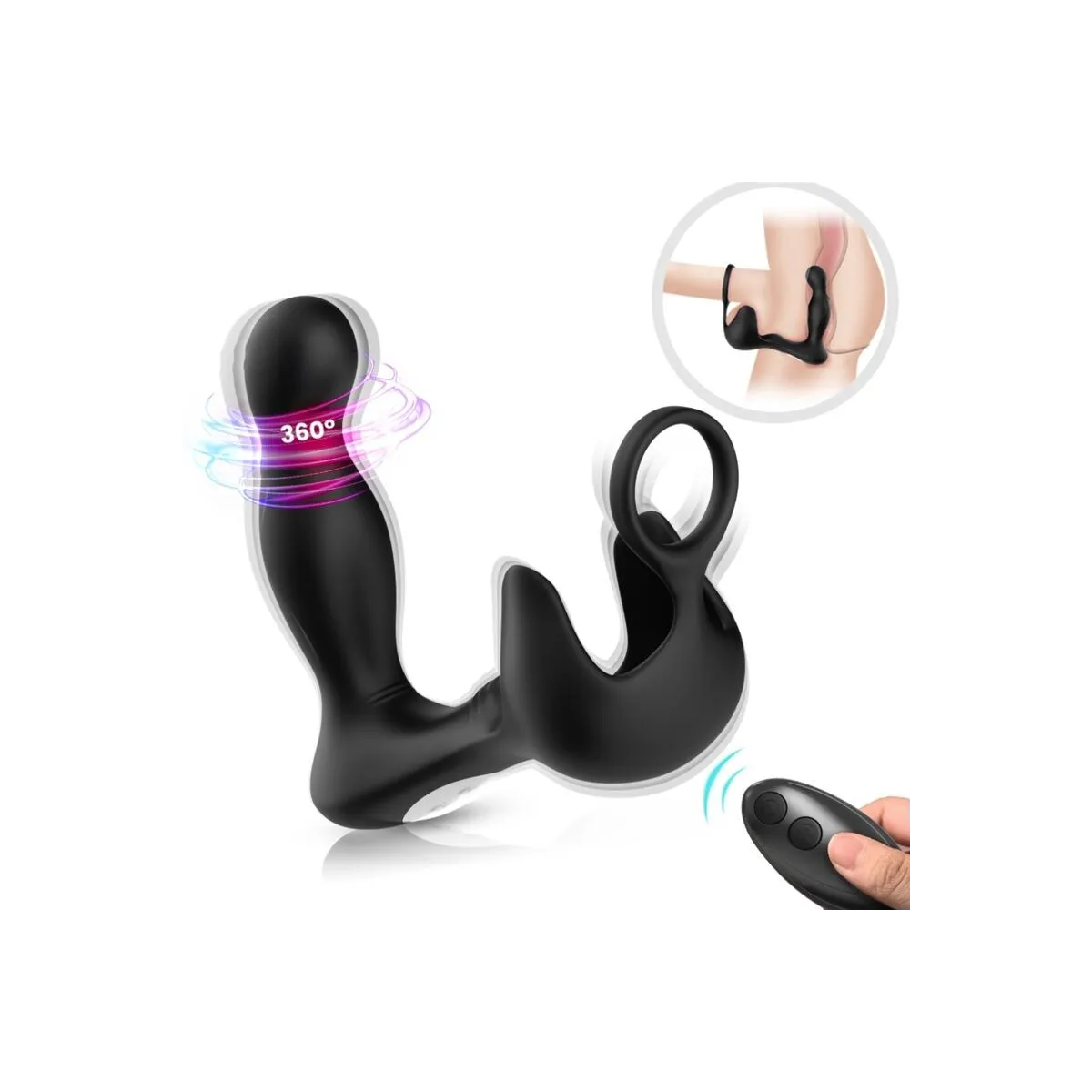 Surround Vibrator Anal & Stimulator Hoden & Ring mit Fernbedienung Schwarz von Armony For Him | Fesselliebe.de