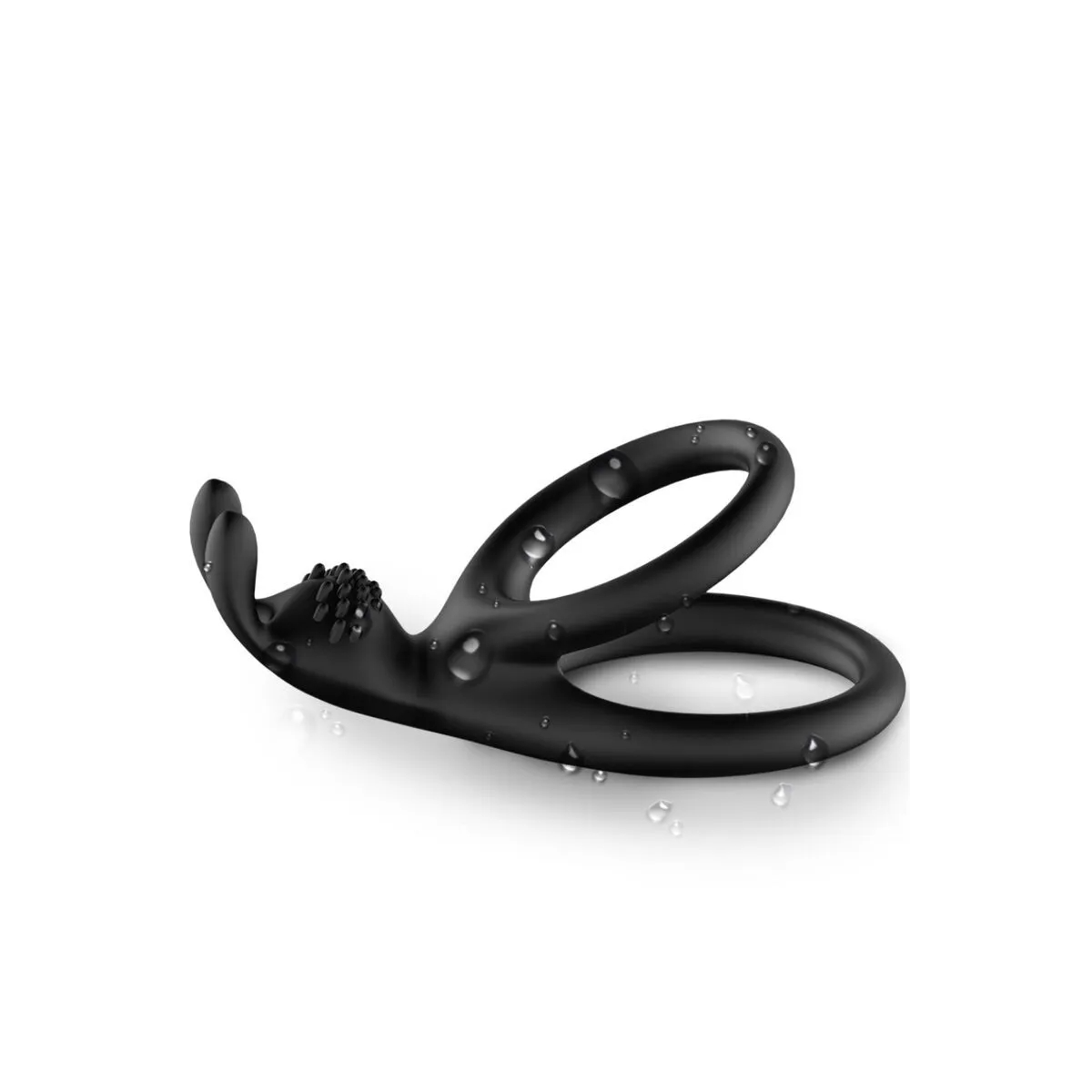 Tensy Doppelter Rabbitring Schwarz von Armony For Him | Fesselliebe.de