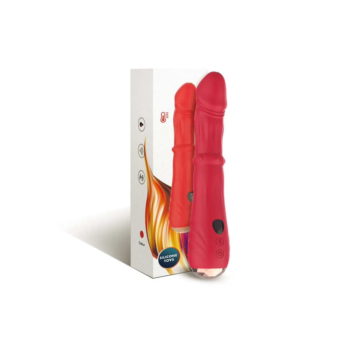 Thermo-Einstellbarer Punkt-A-Stimulator-Vibrator-Dildo Rot von Armony Vibrators | Fesselliebe.de