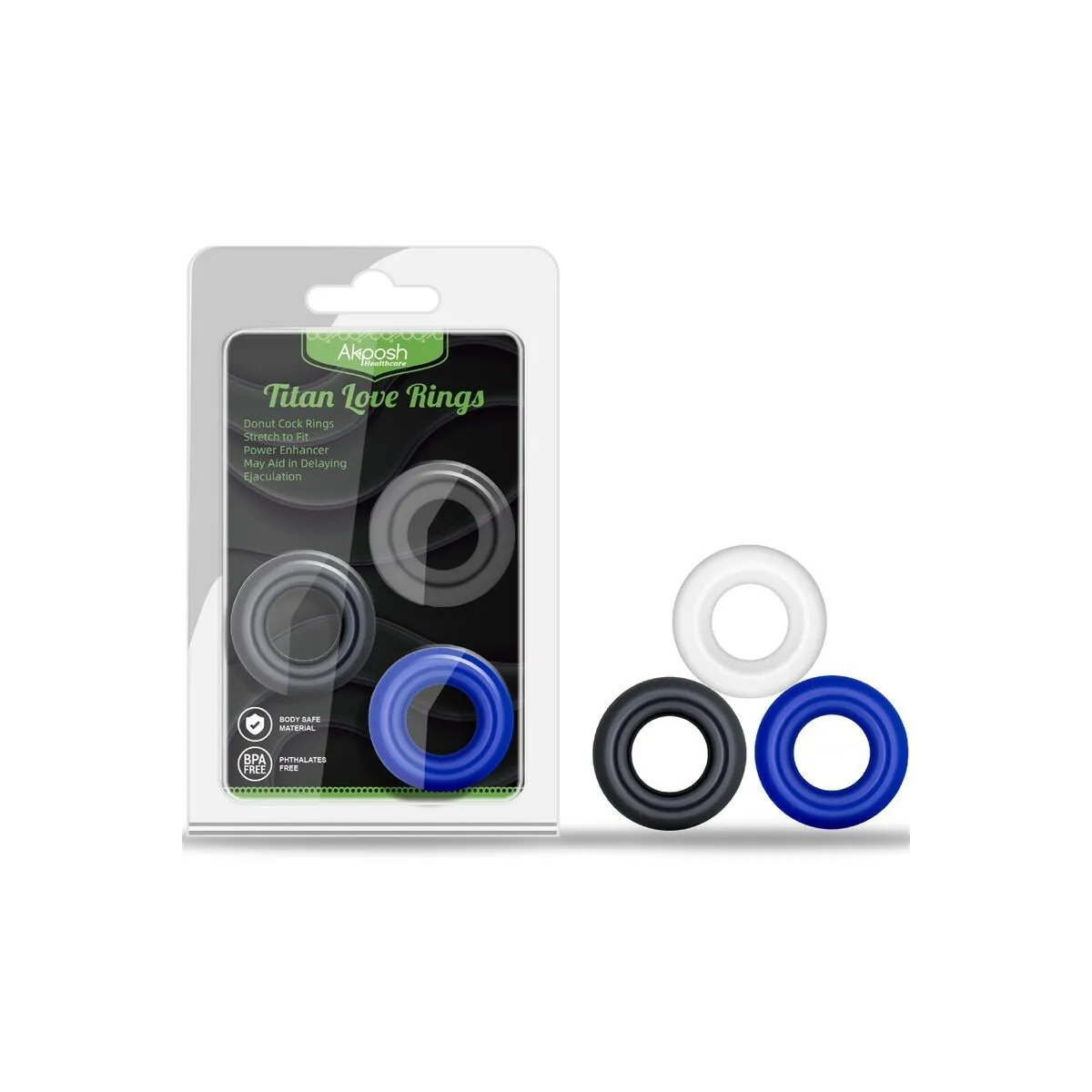 Titan Love Donut Ring Mehrere Farben von Armony For Him | Fesselliebe.de