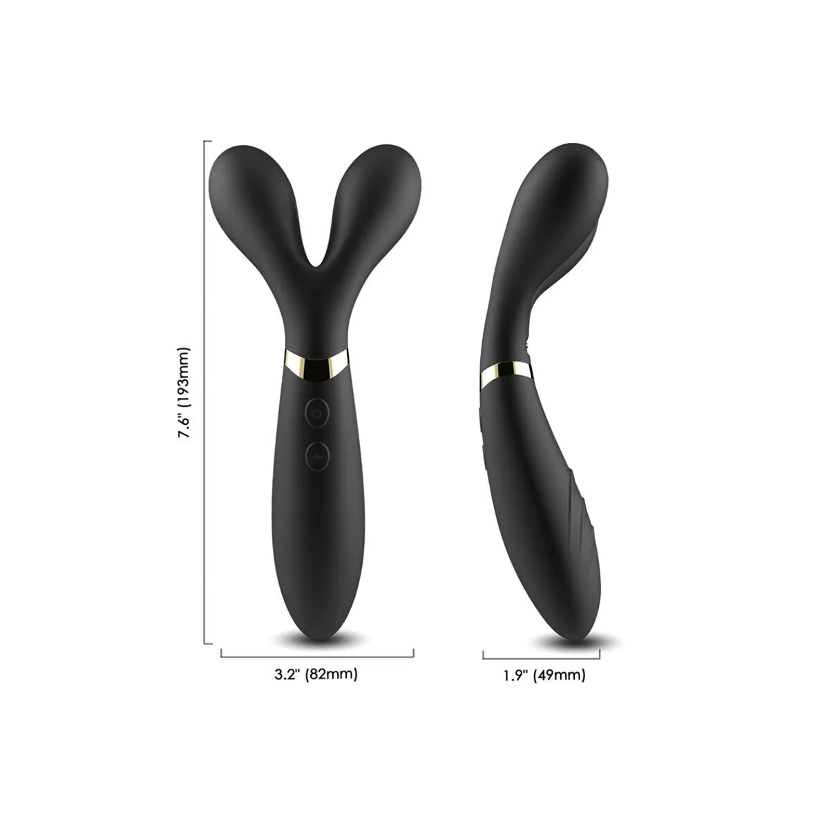 Y-Wand Massager & Vibrator Doppelkopf Schwarz von Armony Massagers | Fesselliebe.de