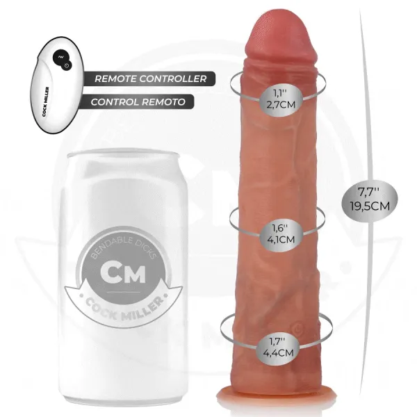 Hyperrealistischer Dildo mit Saugnäpfen und Stossfunktion mit Fernbedienung 19,5 cm von Cock Miller | Fesselliebe.de