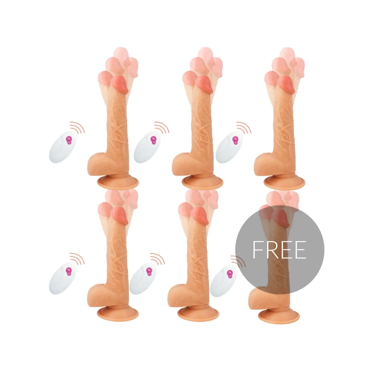 Realistische mit Fernbedienung Mr John 23,88 cm – O – 4,3 cm / 5 + 1 Gratis von Cyber Silicock | Fesselliebe.de