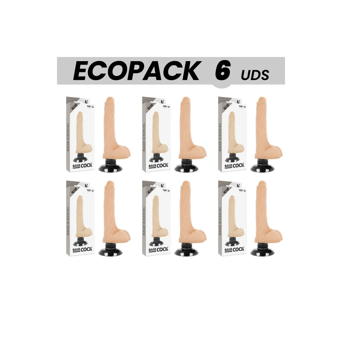 Basecock Realistischer Vibrator 2-1 natürlich 18,5 cm -O- 4 cm von Basecock | Fesselliebe.de