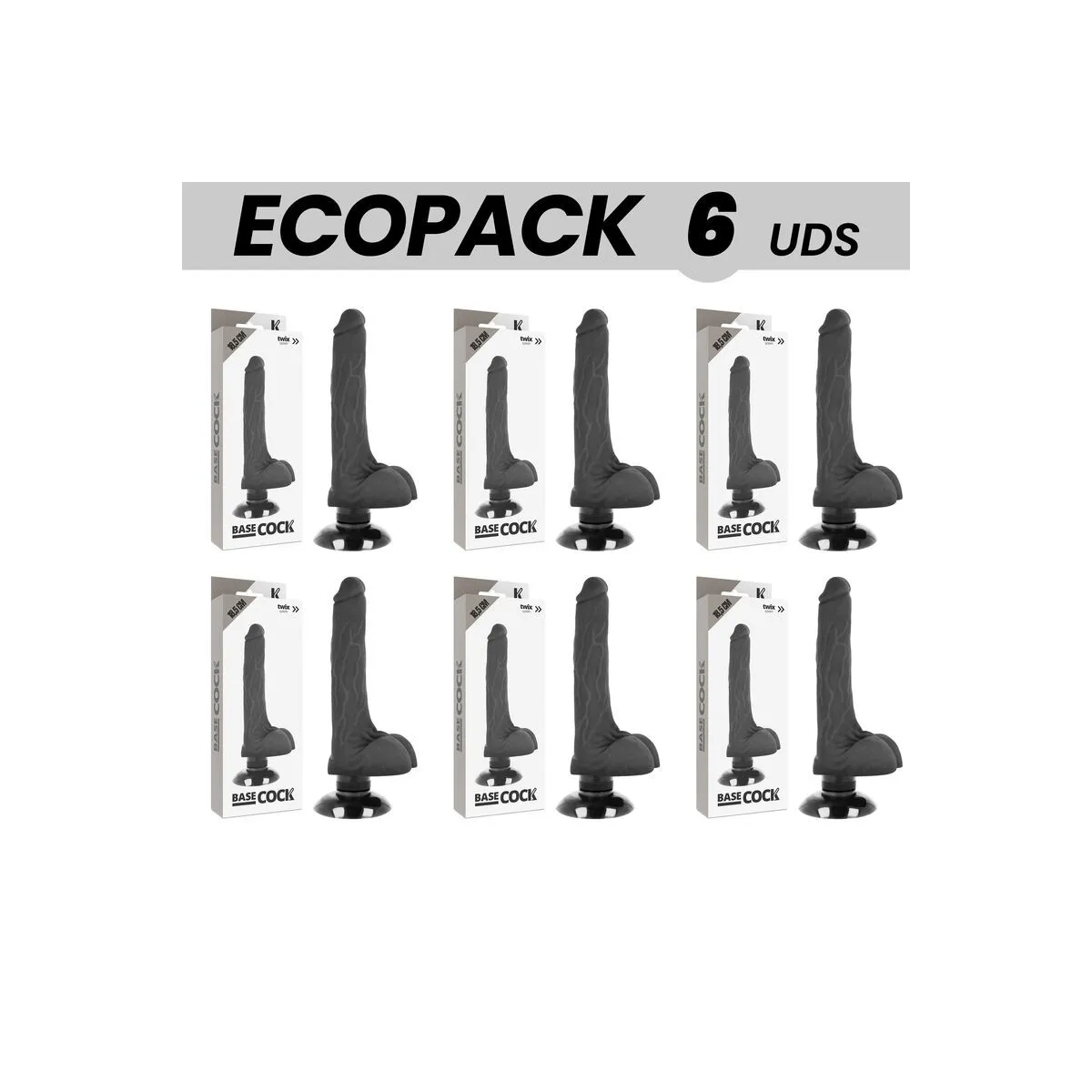 Basecock Realistischer Vibrator 2-1 Schwarz 18,5 cm -O- 4 cm von Basecock | Fesselliebe.de