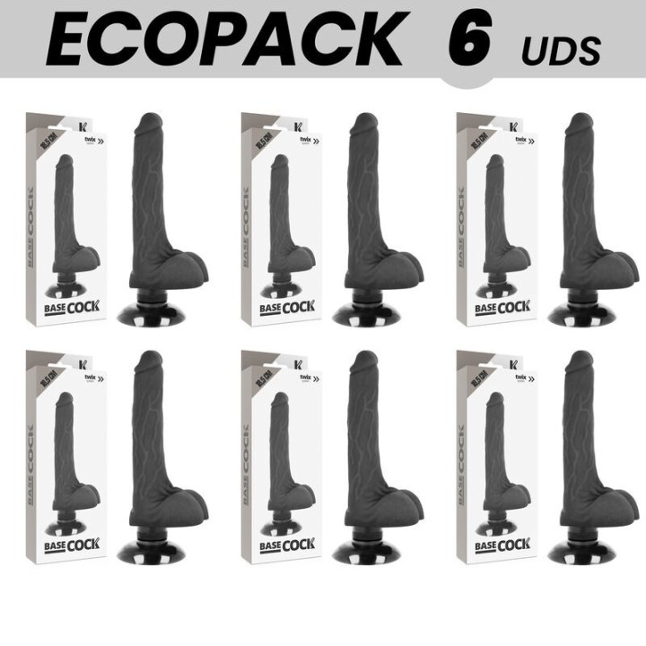 Basecock Realistischer Vibrator 2-1 Schwarz 18,5 cm -O- 4 cm von Basecock | Fesselliebe.de