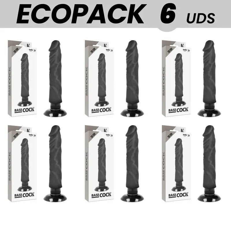 Basecock Realistischer Vibrator 2-1 Schwarz 20 cm -O- 4 cm von Basecock | Fesselliebe.de