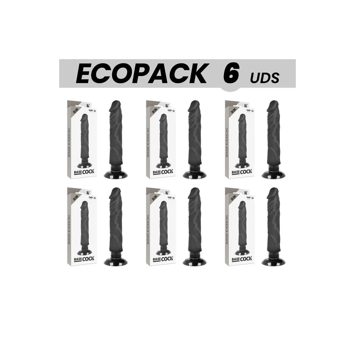 Basecock Realistischer Vibrator 2-1 Schwarz 20 cm -O- 4 cm von Basecock | Fesselliebe.de