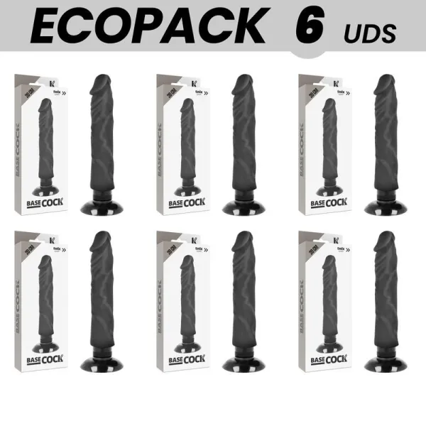 Basecock Realistischer Vibrator 2-1 Schwarz 20 cm -O- 4 cm von Basecock | Fesselliebe.de