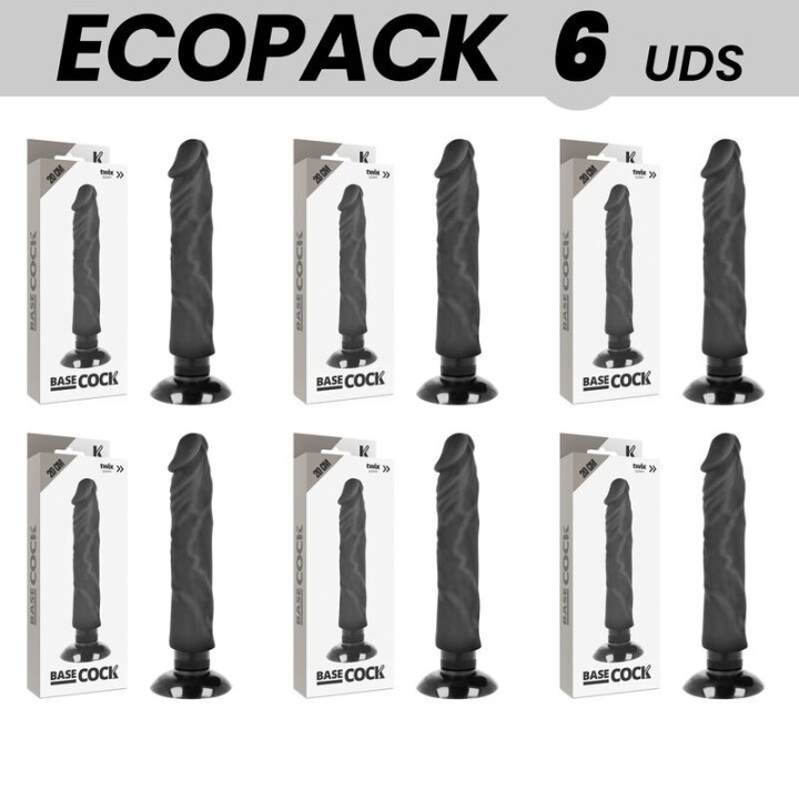 Basecock Realistischer Vibrator 2-1 Schwarz 20 cm -O- 4 cm von Basecock | Fesselliebe.de