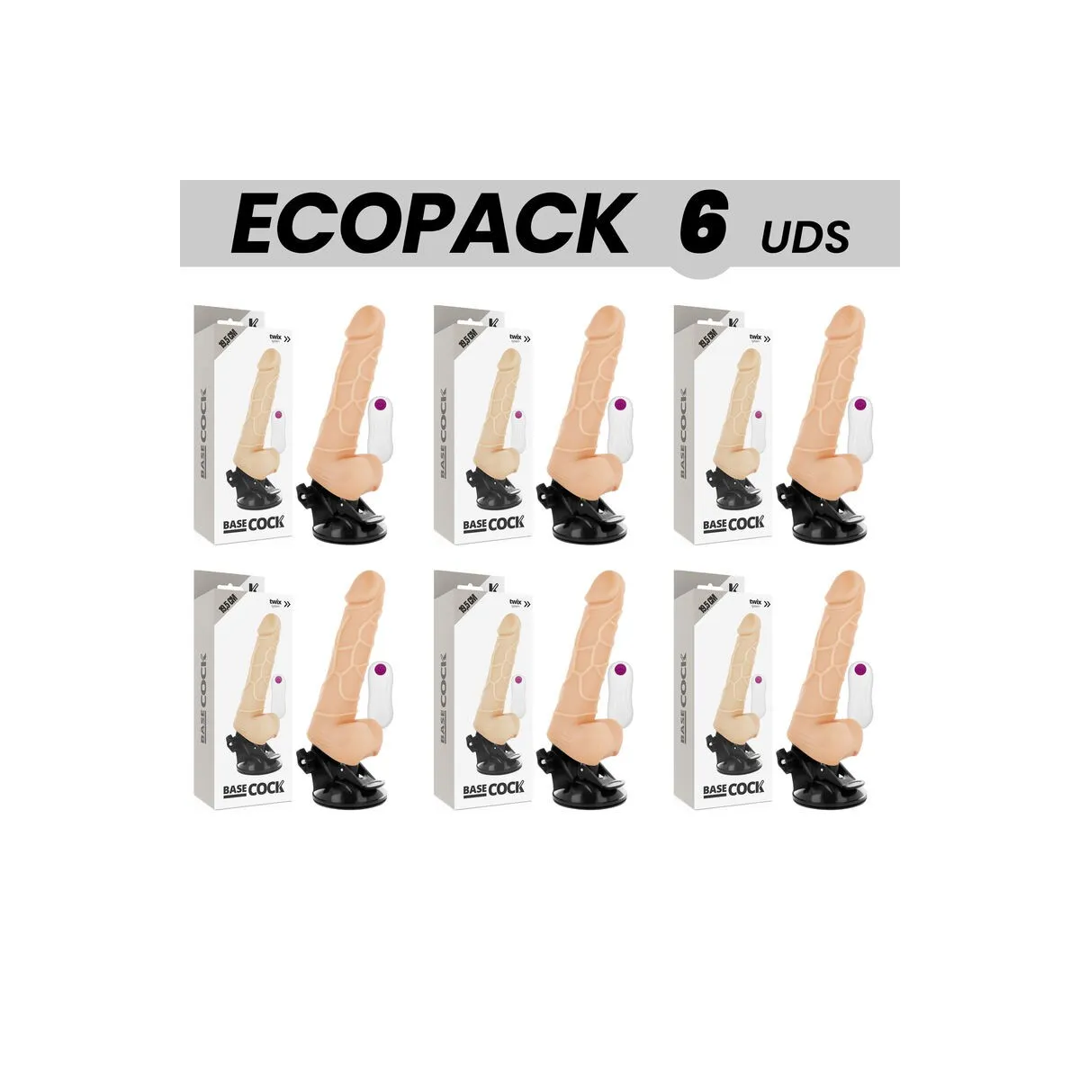 Basecock Realistischer Vibrator mit Fernbedienung natürlich mit Hoden 19,5 cm -O- 4 cm von Basecock | Fesselliebe.de