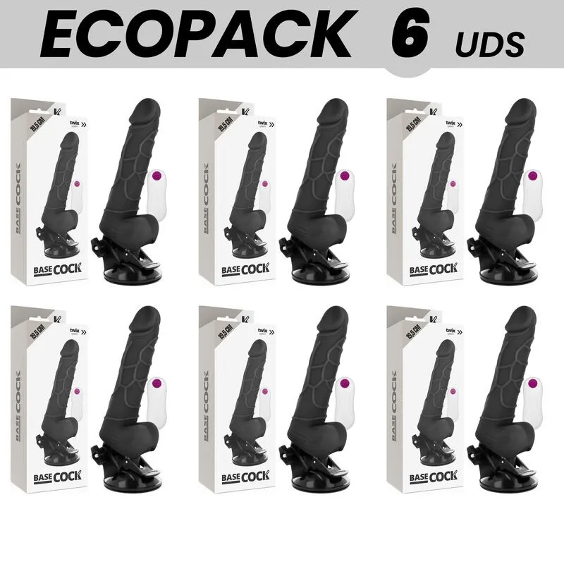 Basecock Realistischer Vibrator mit Fernbedienung Schwarz mit Hoden 19,5 cm -O- 4 cm von Basecock | Fesselliebe.de