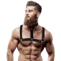 Verstellbarer Brustharness aus Ökoleder mit Halskette für Männer von Fetish Submissive Attitude