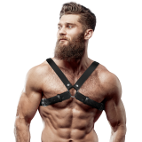 Verstellbarer Bulldog-Brustharness aus Ökoleder für Herren von Fetish Submissive Attitude | Fesselliebe.de