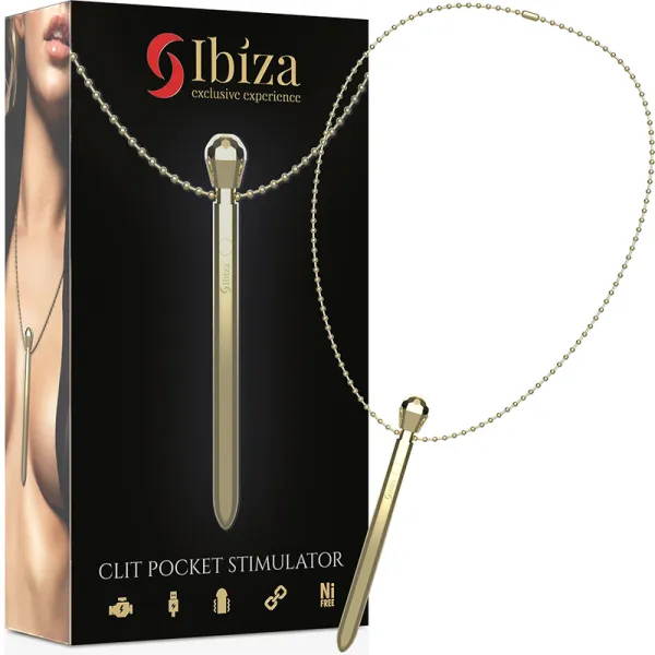 Clit Pocket Stimulator Halskette Usb-Ladegert 12 Vibrationsmodi Golden 12,2 X 1,5 von Ibiza | Fesselliebe.de