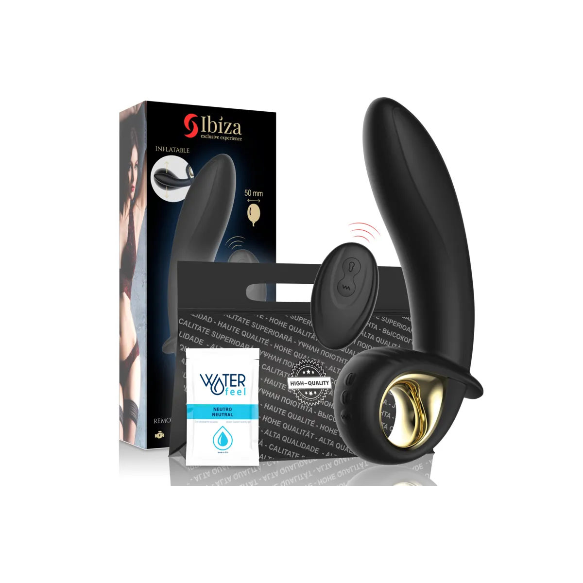 Leistungsstarker aufblasbarer Anal/Vaginal-Vibrator mit Fernbedienung von Ibiza | Fesselliebe.de