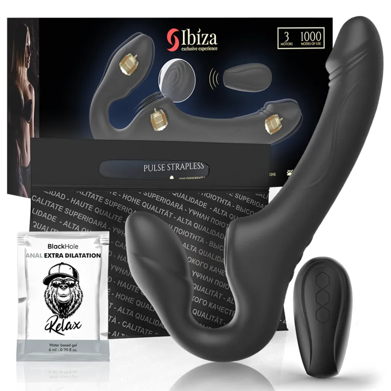 Riemenloser Vibrator mit Fernbedienungs-Druckknopf von Ibiza | Fesselliebe.de