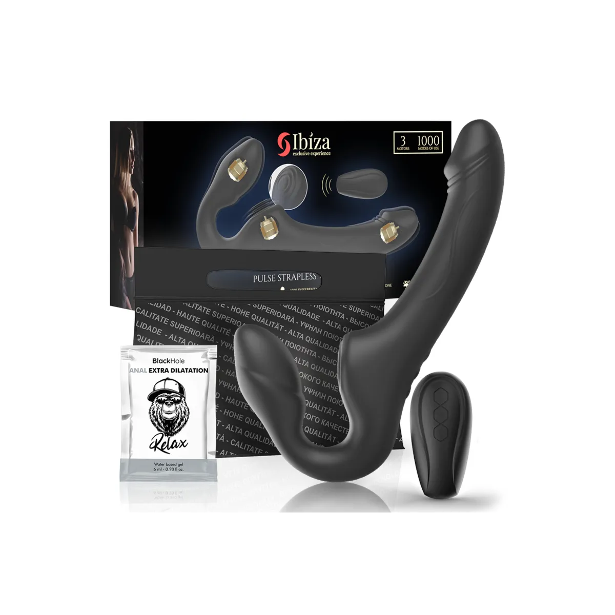 Riemenloser Vibrator mit Fernbedienungs-Druckknopf von Ibiza | Fesselliebe.de