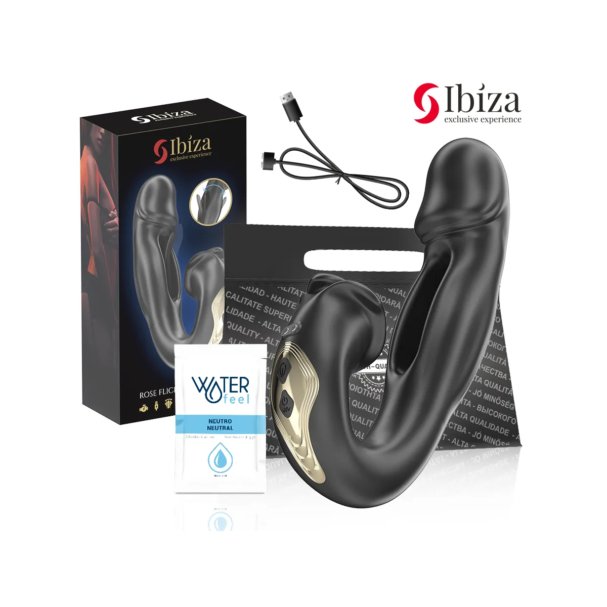 Rose Vibrator Schnappeffekt und Klitoris-Stimulator von Ibiza | Fesselliebe.de