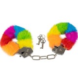 Handschellen aus Metall mit Regenbogengefüttert von Spencer & Fletwood | Fesselliebe.de