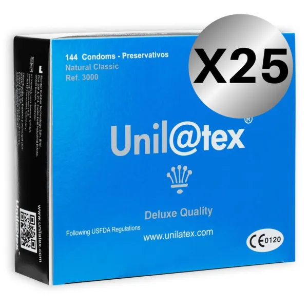 Natürliche Kondome Packung 25 X 144 Stück von Unilatex | Fesselliebe.de