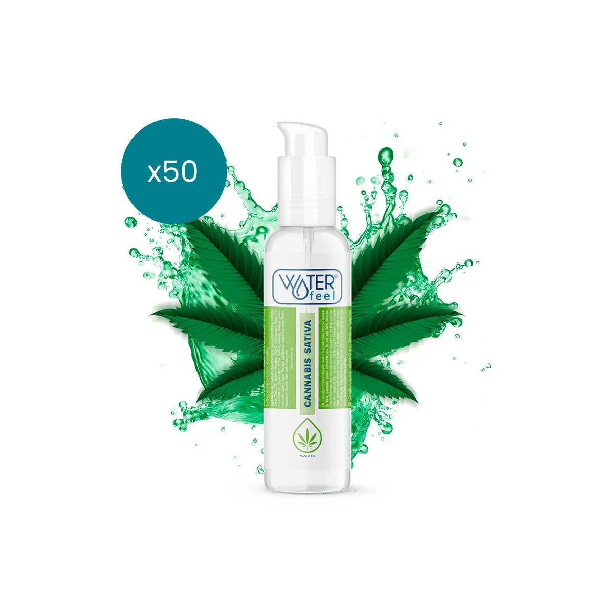 Cannabis-Gleitmittel 150 ml Packung 50 Stück von Waterfeel | Fesselliebe.de