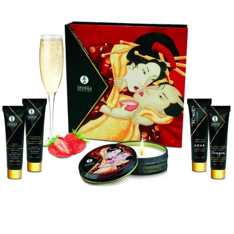Geheimes Geisha-Erdbeer- und Cava-Kit von Shunga Kits | Fesselliebe.de