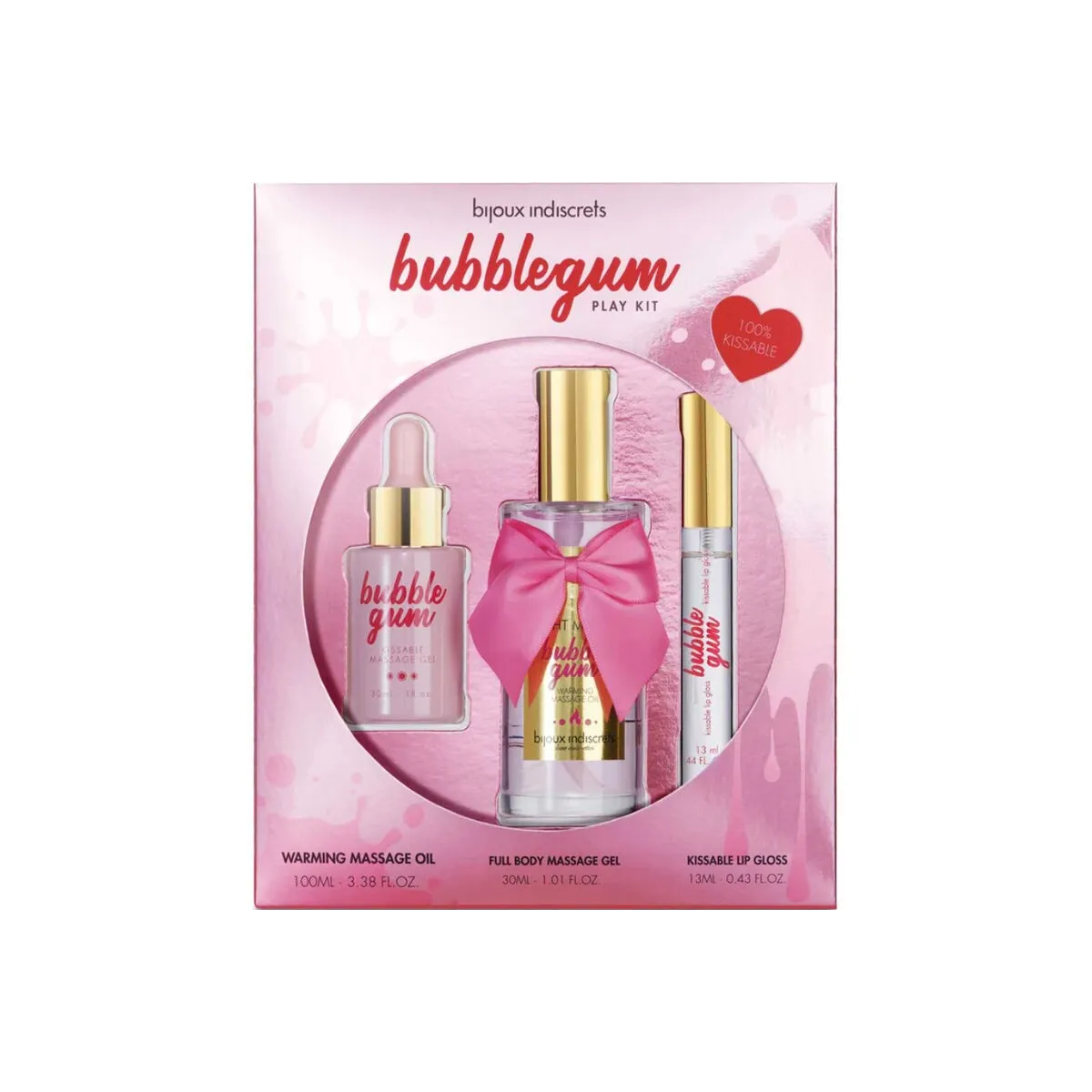 Indiscrets Bubblegum-Spielset mit Öl Gel und Lipgloss von Bijoux Love Cosmetiques | Fesselliebe.de
