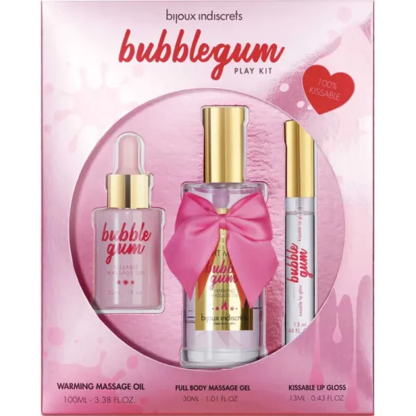 Indiscrets Bubblegum-Spielset mit Öl Gel und Lipgloss von Bijoux Love Cosmetiques | Fesselliebe.de