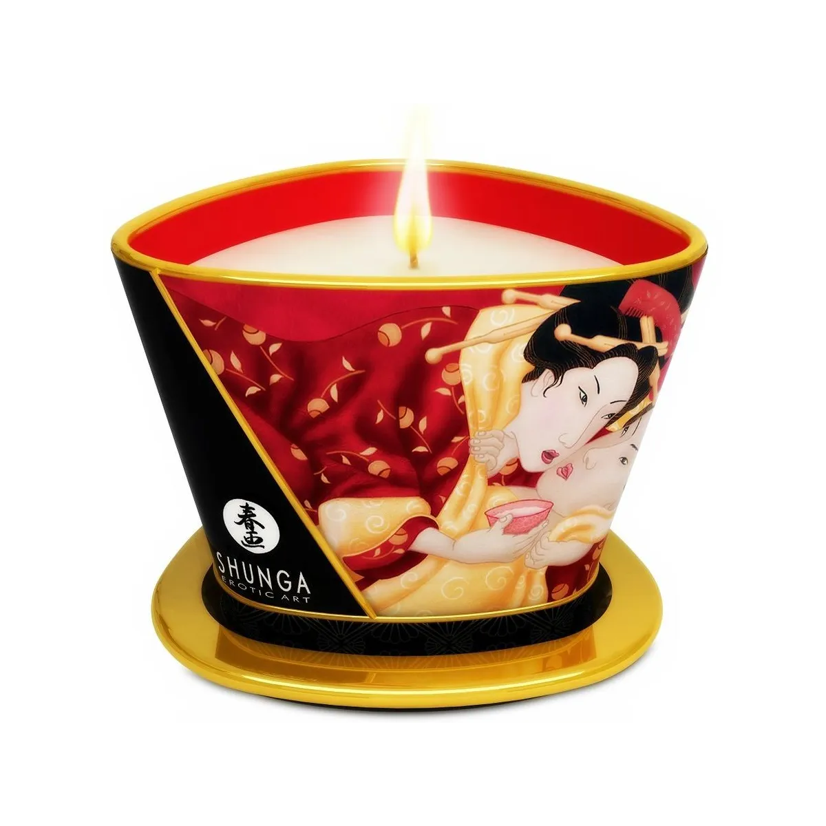 Mini Caress By Candelight Erdbeere und Cava Massagekerze 170 ml von Shunga Candles | Fesselliebe.de